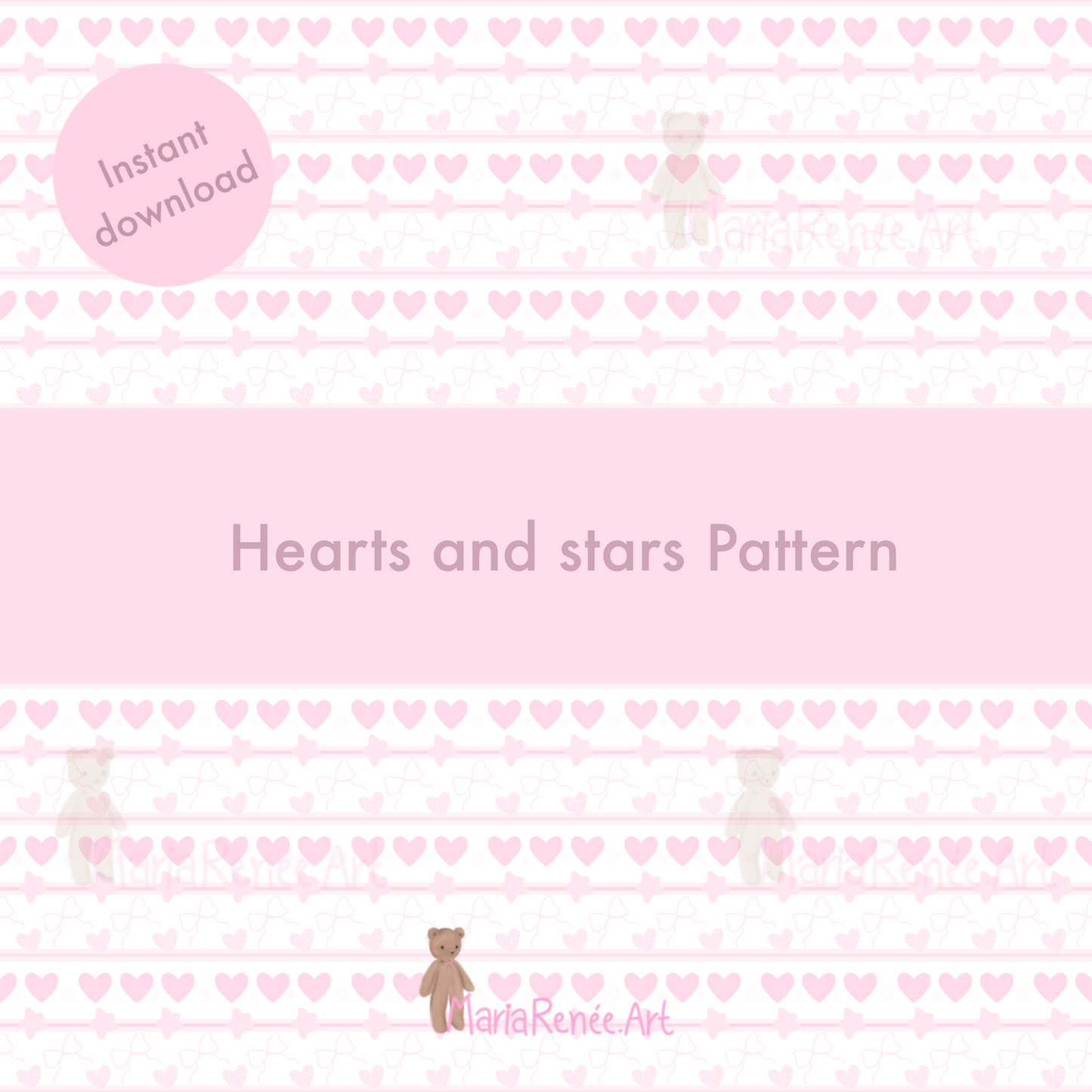 Patrón corazones y estrellas