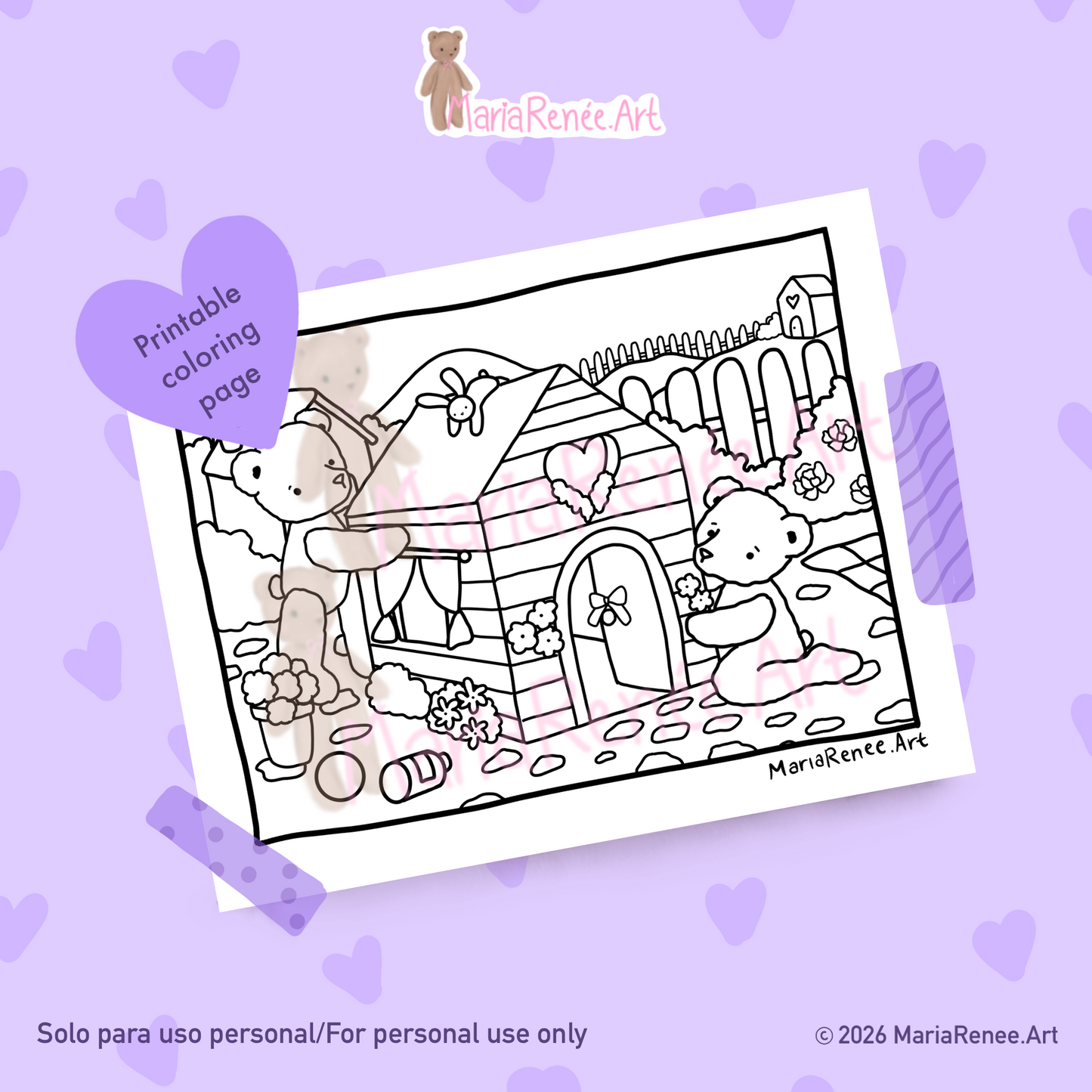 Hoja para colorear “Toy house” para imprimir