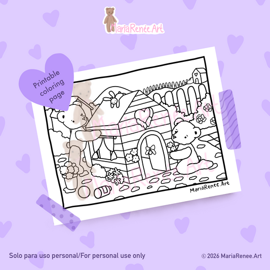 Hoja para colorear “Toy house” para imprimir