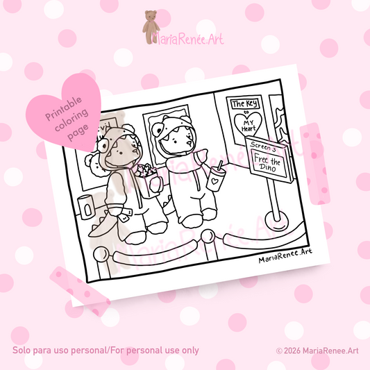 Hoja para colorear “Free the Dino”