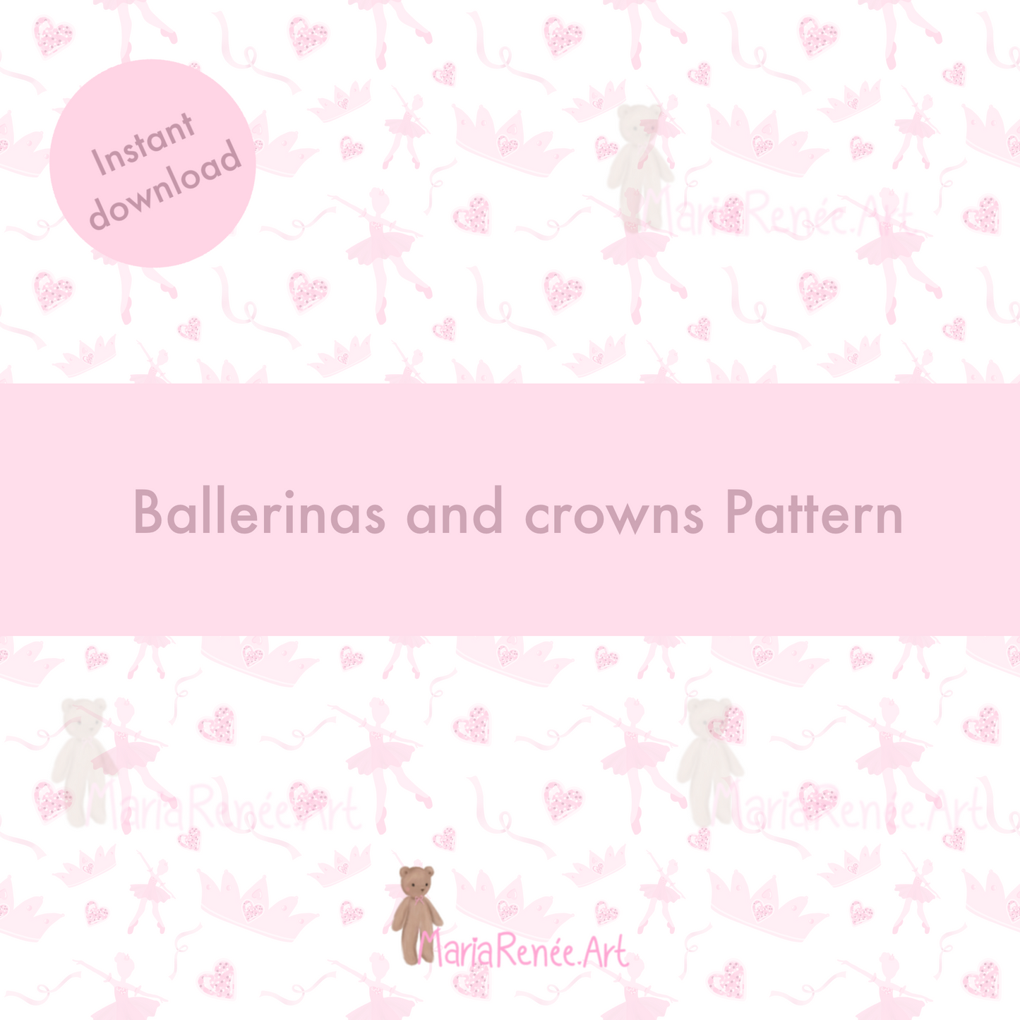 Patrón bailarinas y coronas